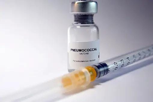 Pneumococcal vaccine - administration of antigenic material (vaccine) to stimulate an individual's immune system to develop adaptive immunity to a pathogen.